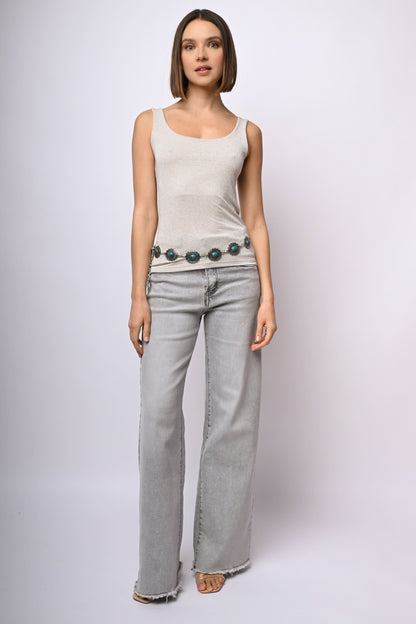 Canotta in maglia lurex